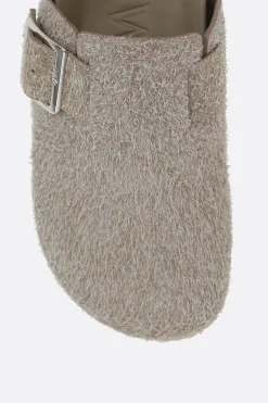 Women LOEWE Ease buckle flat mules in brushed suede