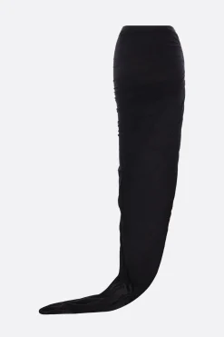 Women RICK OWENS Edfu long skirt in jersey with train