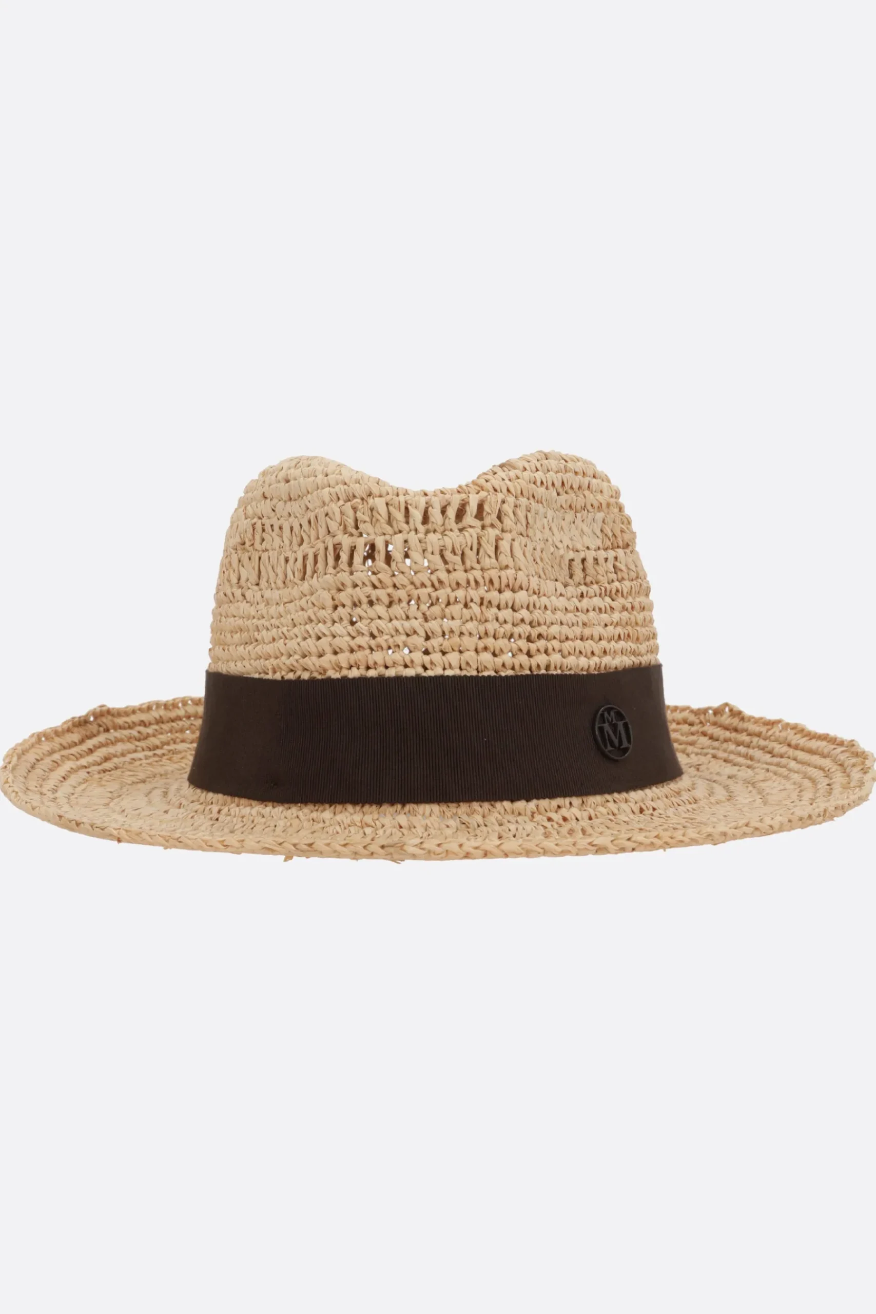 Women MAISON MICHEL Elias fedora hat in crocheted raffia