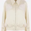Women JIL SANDER embroidered duchesse bomber jacket
