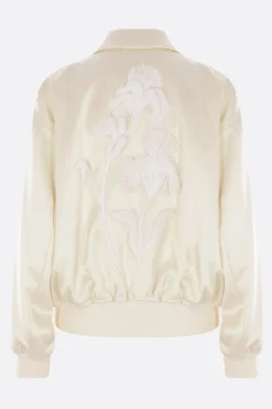 Women JIL SANDER embroidered duchesse bomber jacket