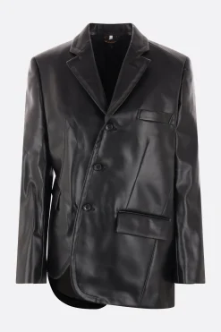 Women COMME DES GARÇONS faux leather asymmetric jacket
