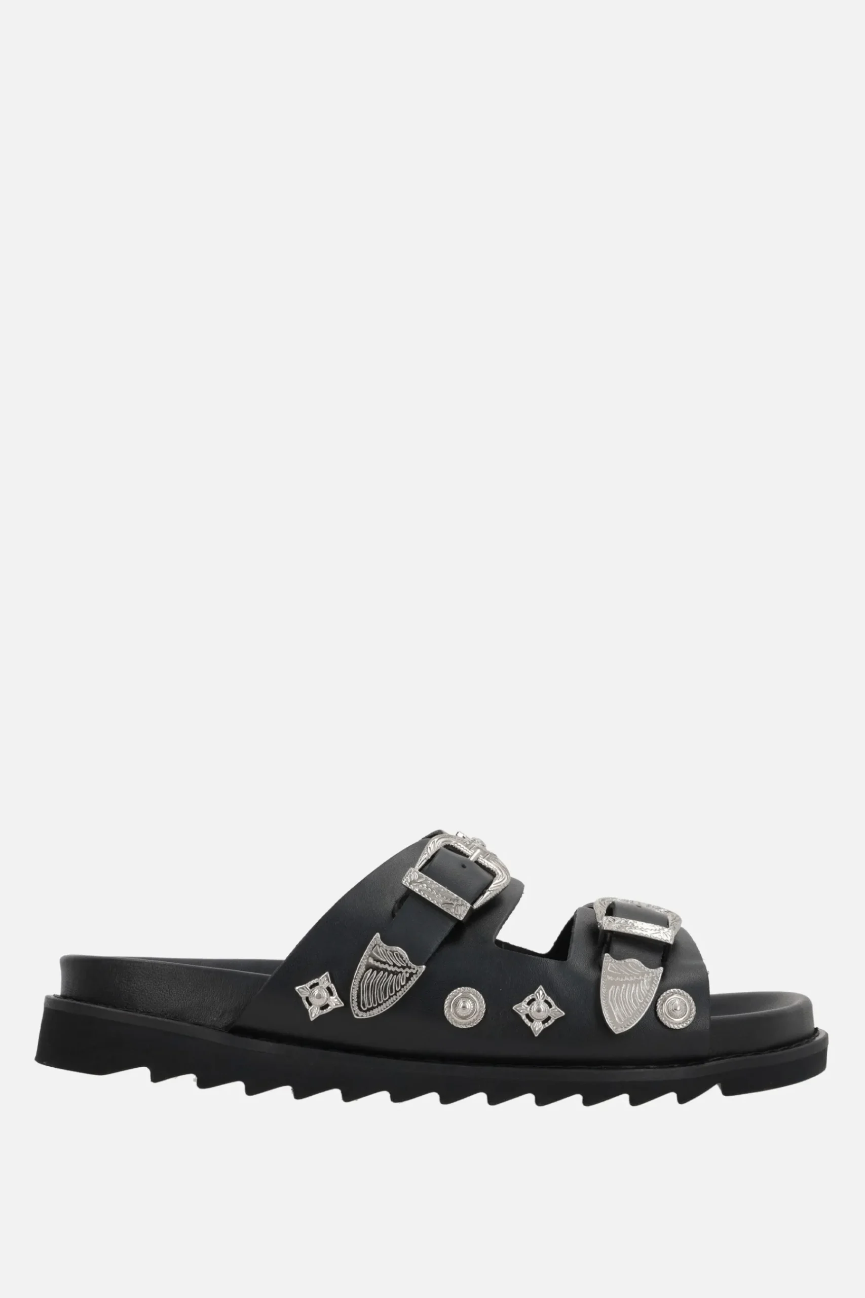 TOGA VIRILIS flat sandal in smooth leather with studs