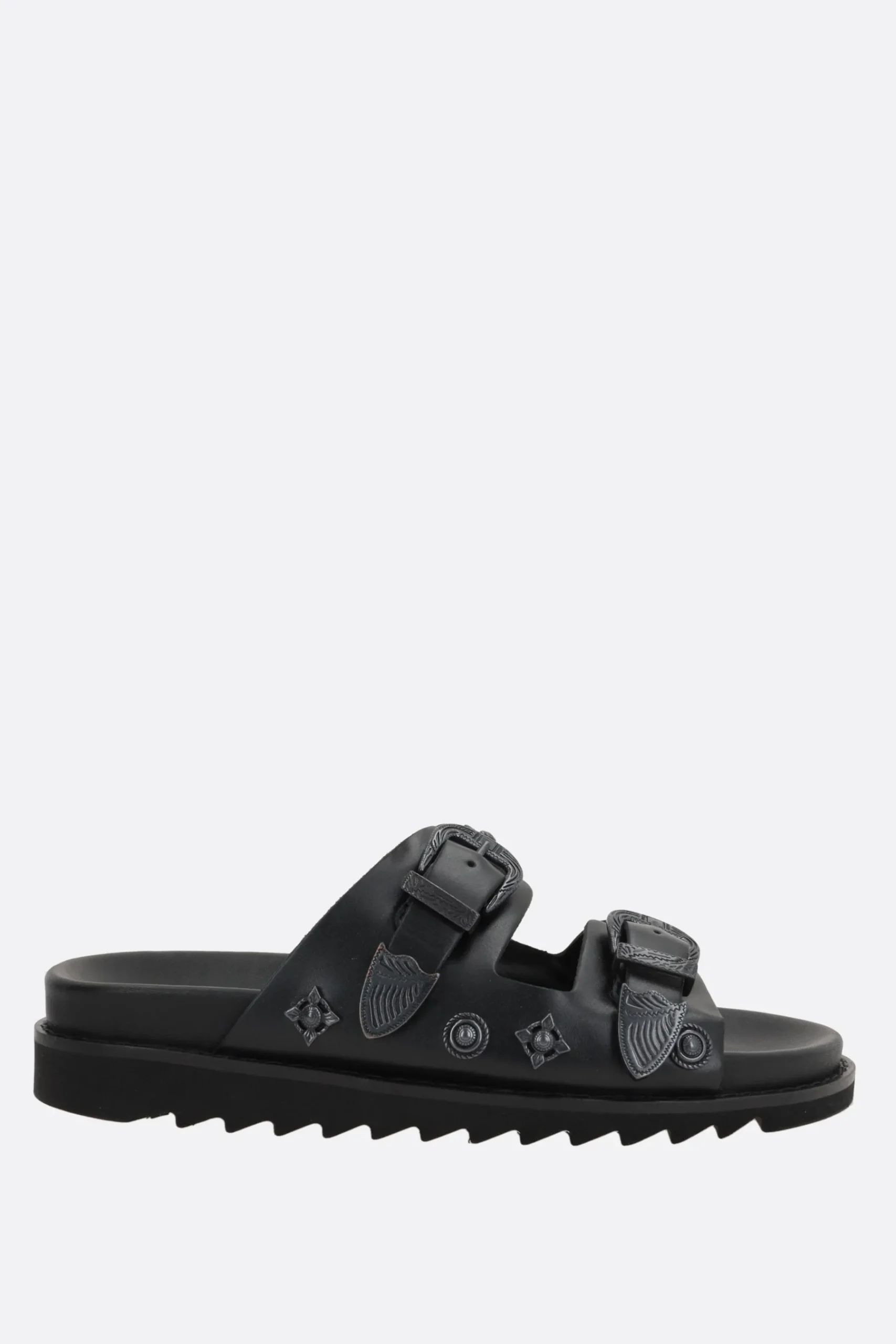 TOGA VIRILIS flat sandal in smooth leather with studs