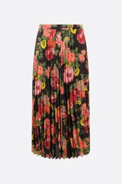 Women JUNYA WATANABE floral print wool blend pleated skirt