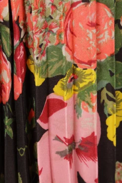 Women JUNYA WATANABE floral print wool blend pleated skirt