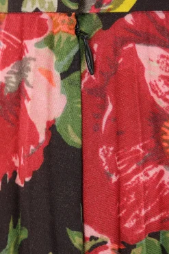 Women JUNYA WATANABE floral print wool blend pleated skirt