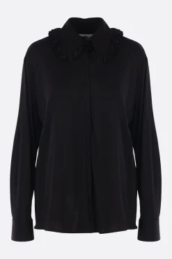 Women JIL SANDER fluid viscose shirt with ruffles