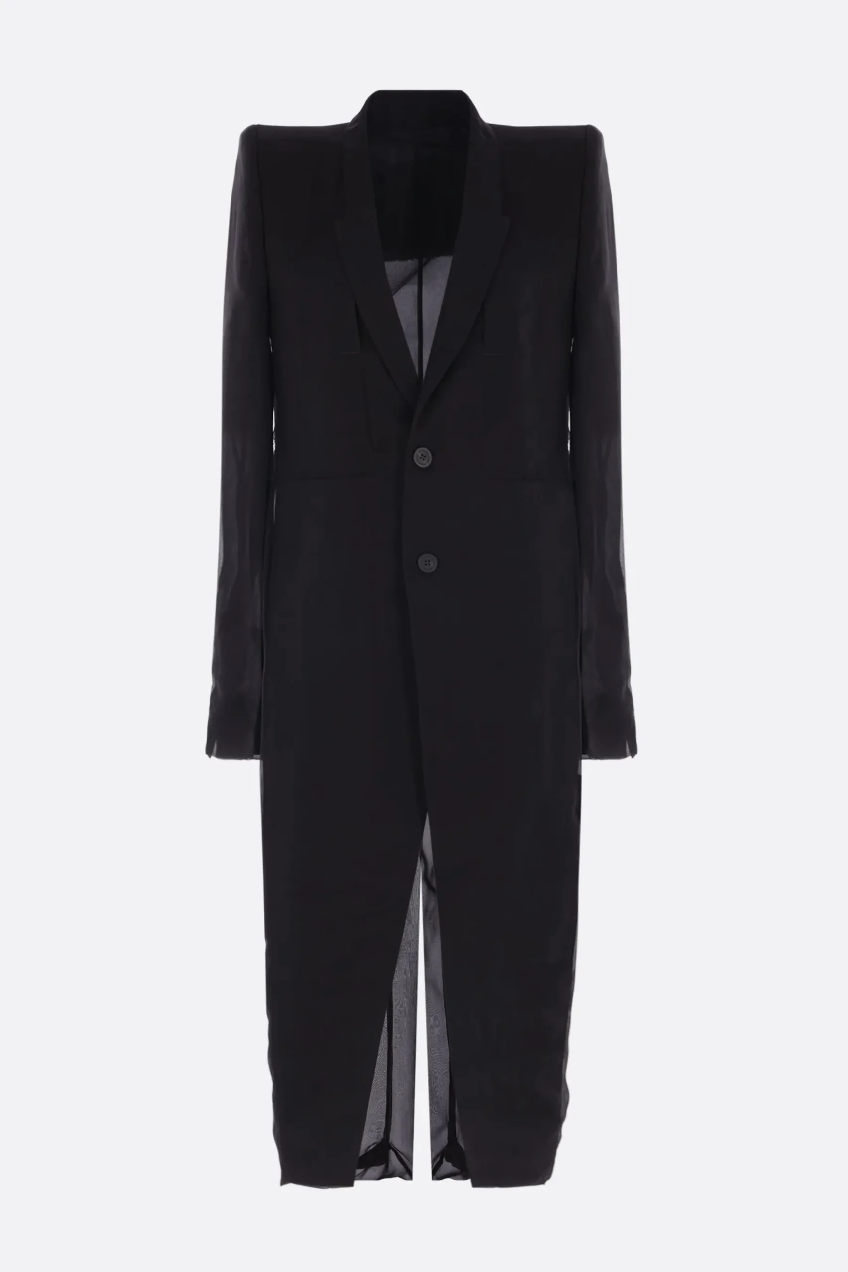 Women RICK OWENS Fogpocket Neue coat in chiffon and tulle