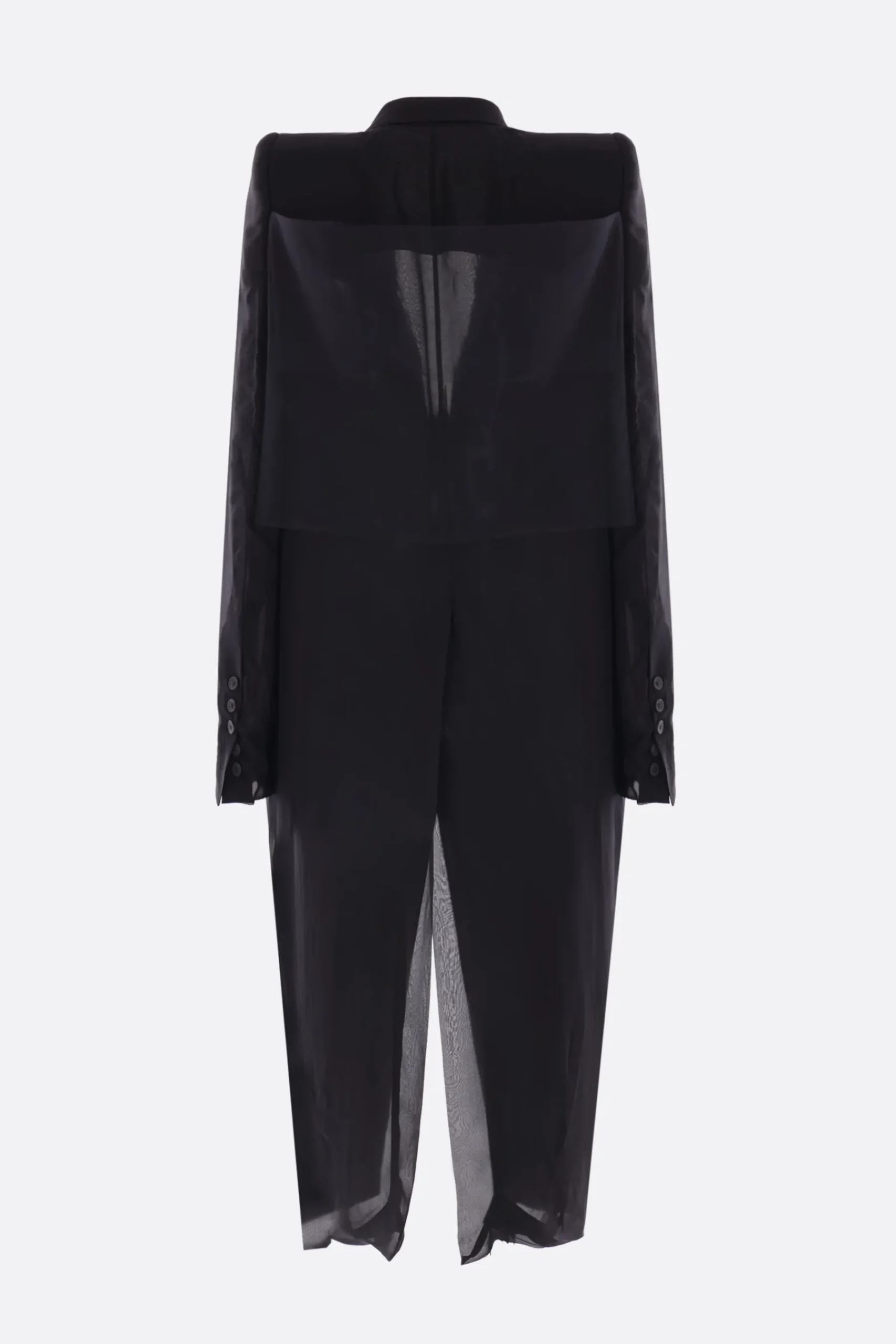 Women RICK OWENS Fogpocket Neue coat in chiffon and tulle