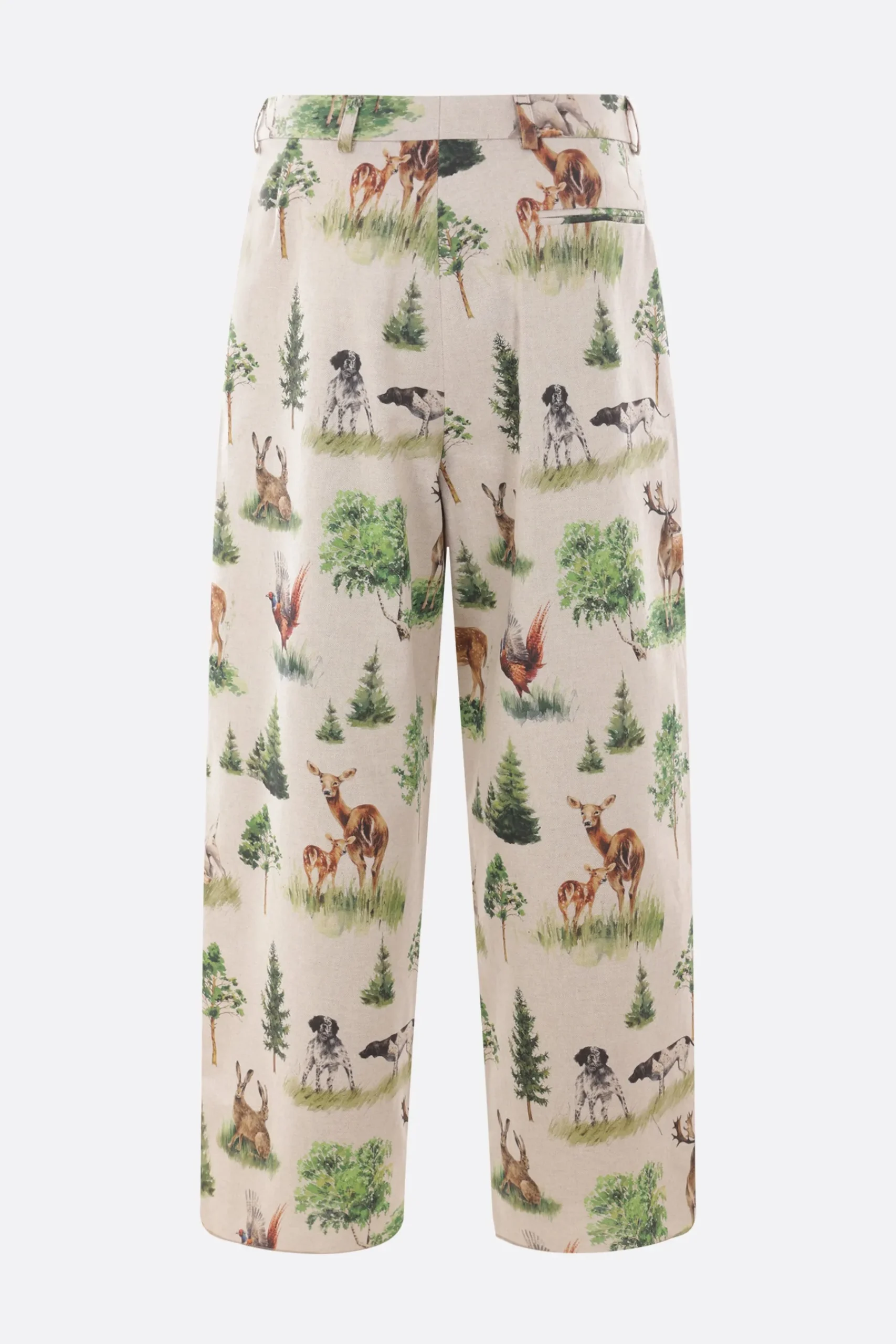 BLESS Forest Animals print canvas trousers