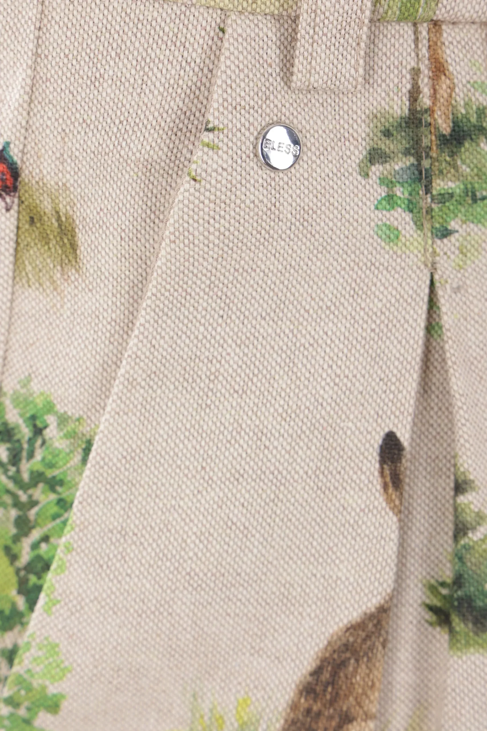 BLESS Forest Animals print canvas trousers
