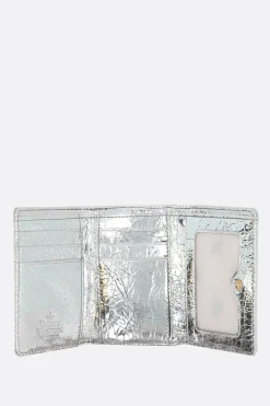 Women VIVIENNE WESTWOOD Frame small wallet in crinkled laminated leather