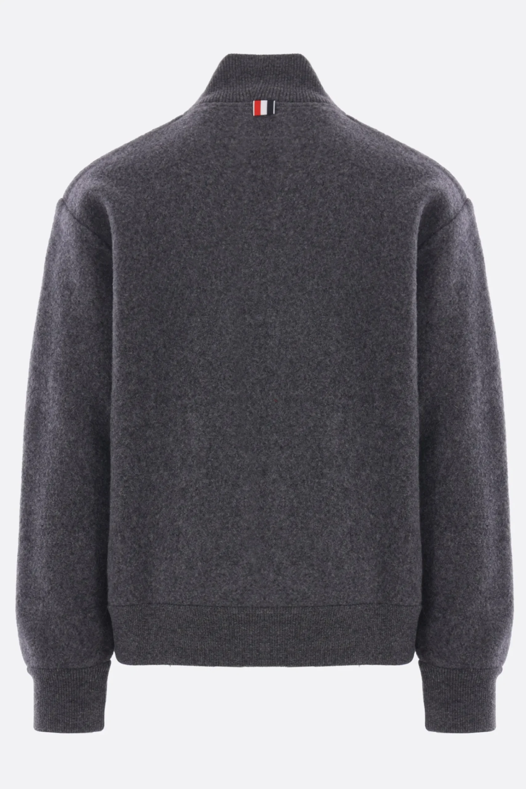 THOM BROWNE full-zip cardigan in wool fleece