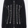 Women UNDERCOVER full-zip hoodie in jersey with laces