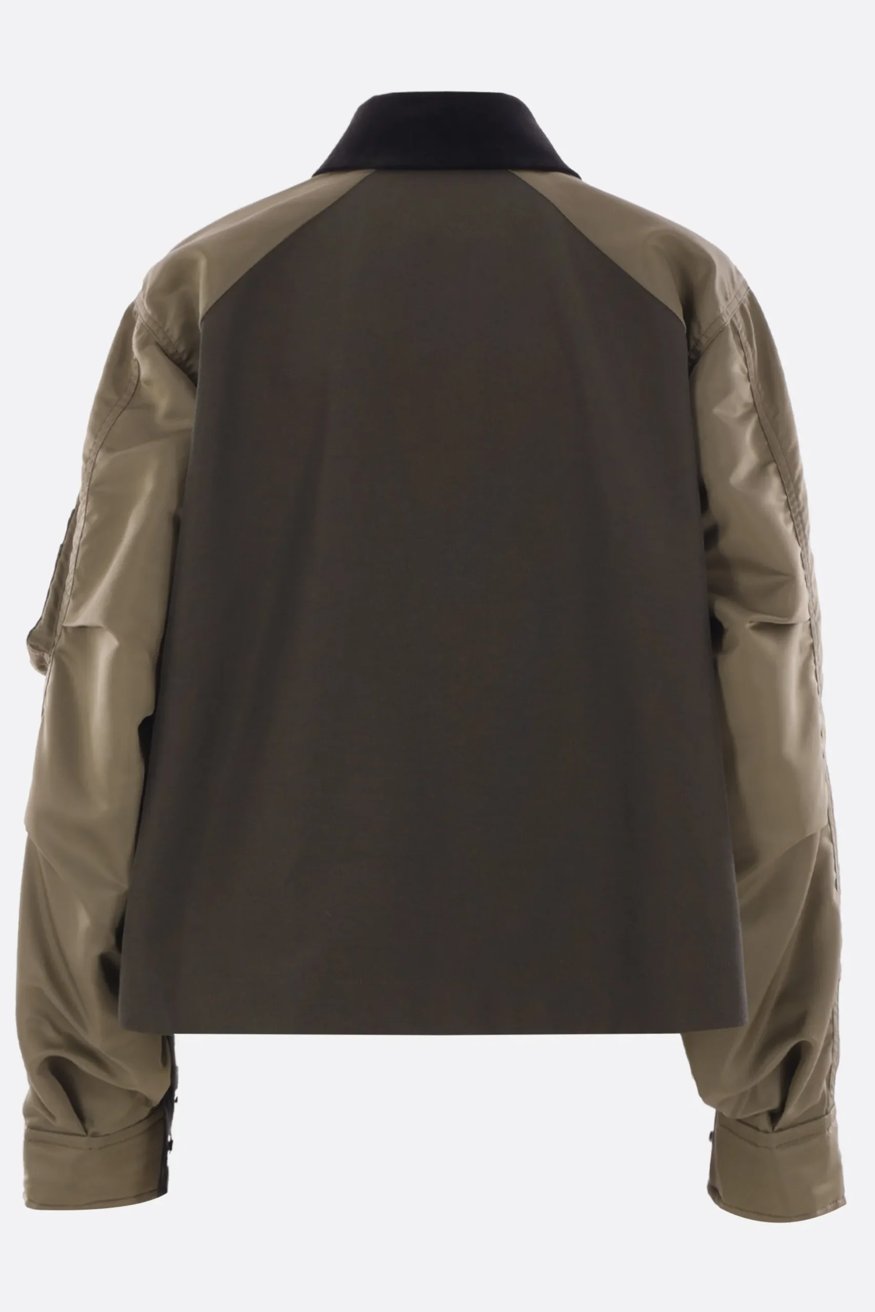 Women SACAI full-zip jacket in grosgrain and twill