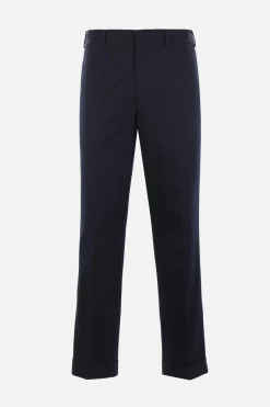 J.PRESS gabardine chino trousers with turn ups