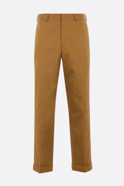 J.PRESS gabardine chino trousers with turn ups