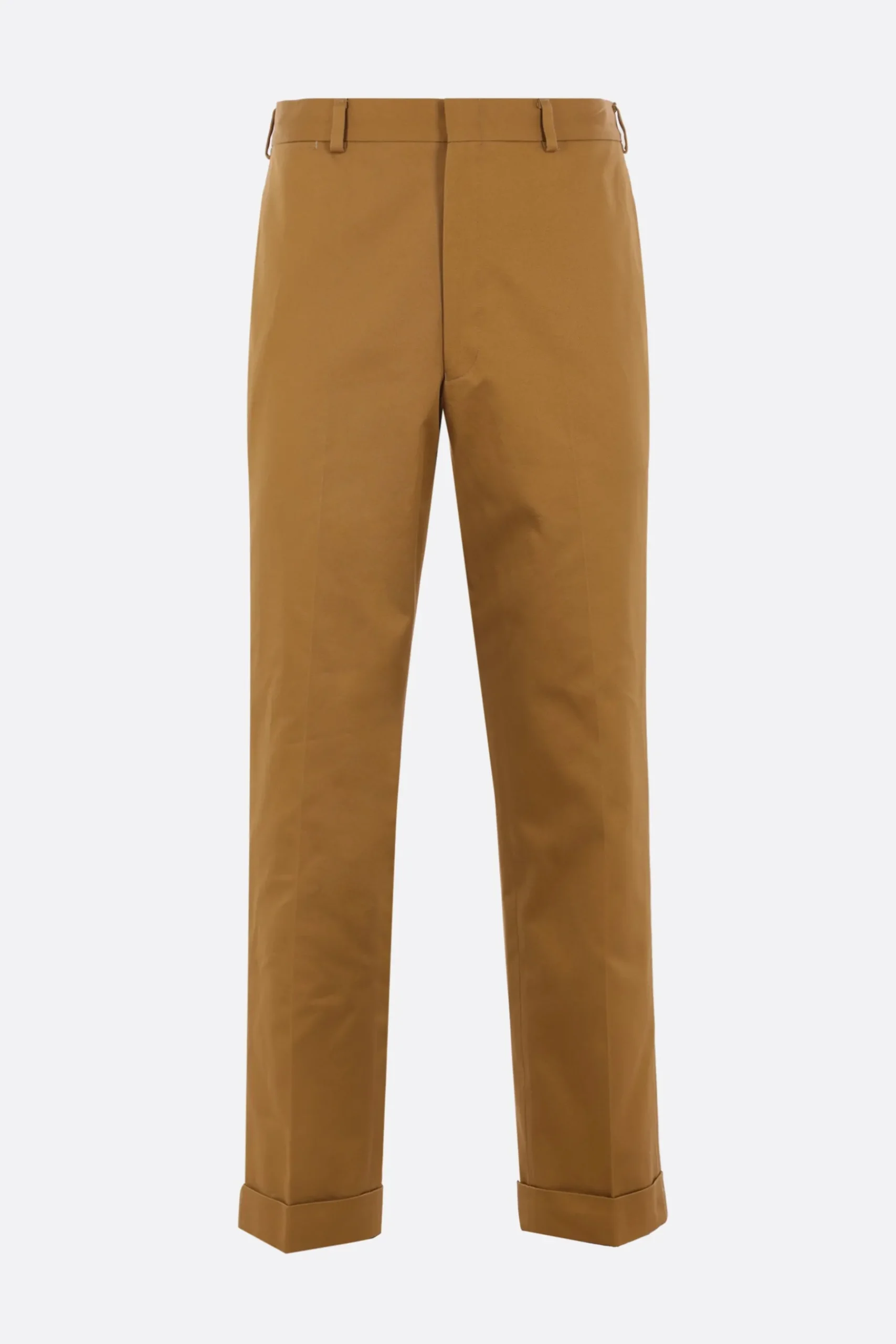 J.PRESS gabardine chino trousers with turn ups