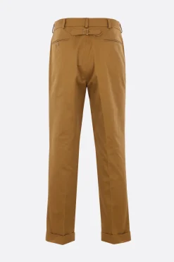 J.PRESS gabardine chino trousers with turn ups