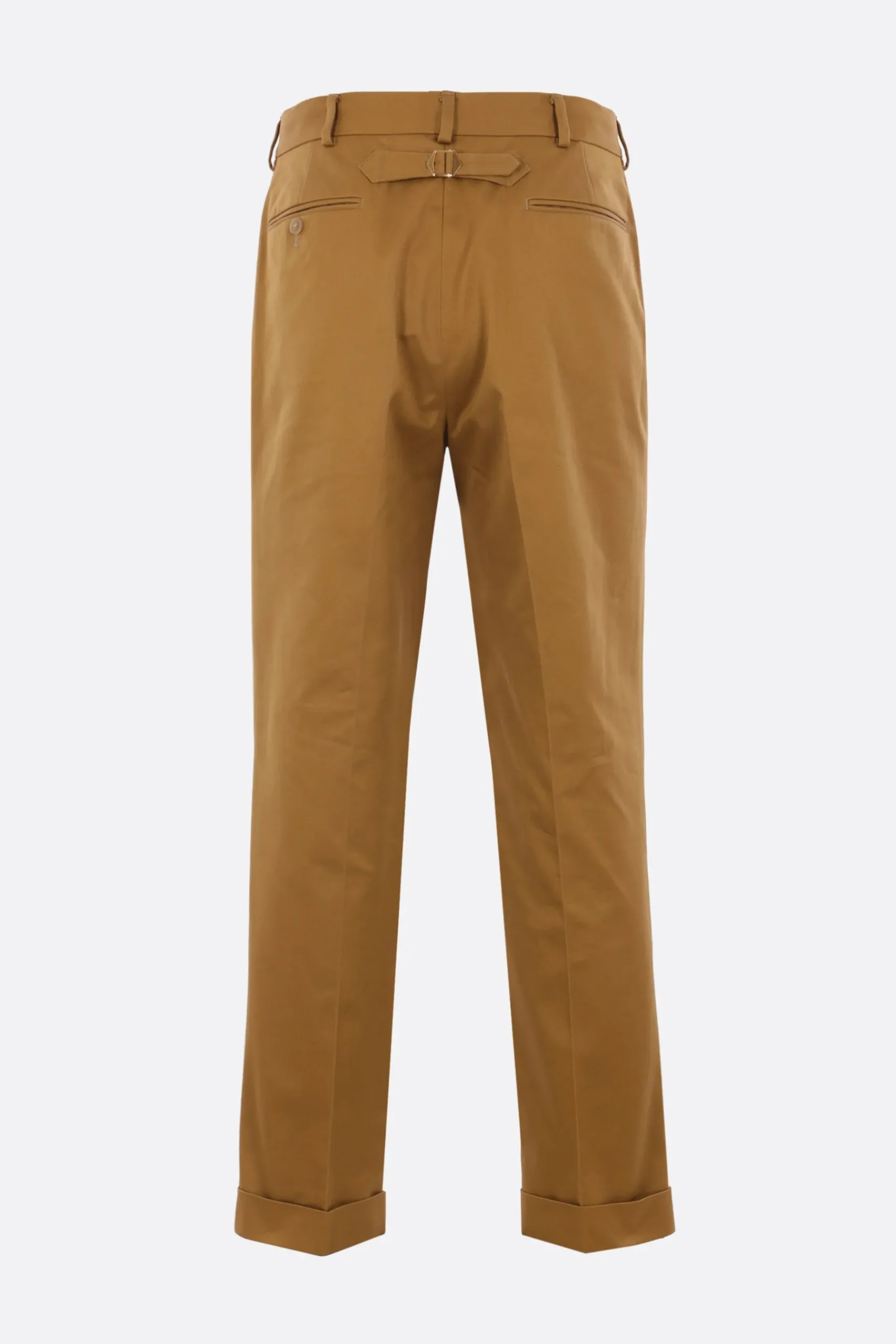 J.PRESS gabardine chino trousers with turn ups