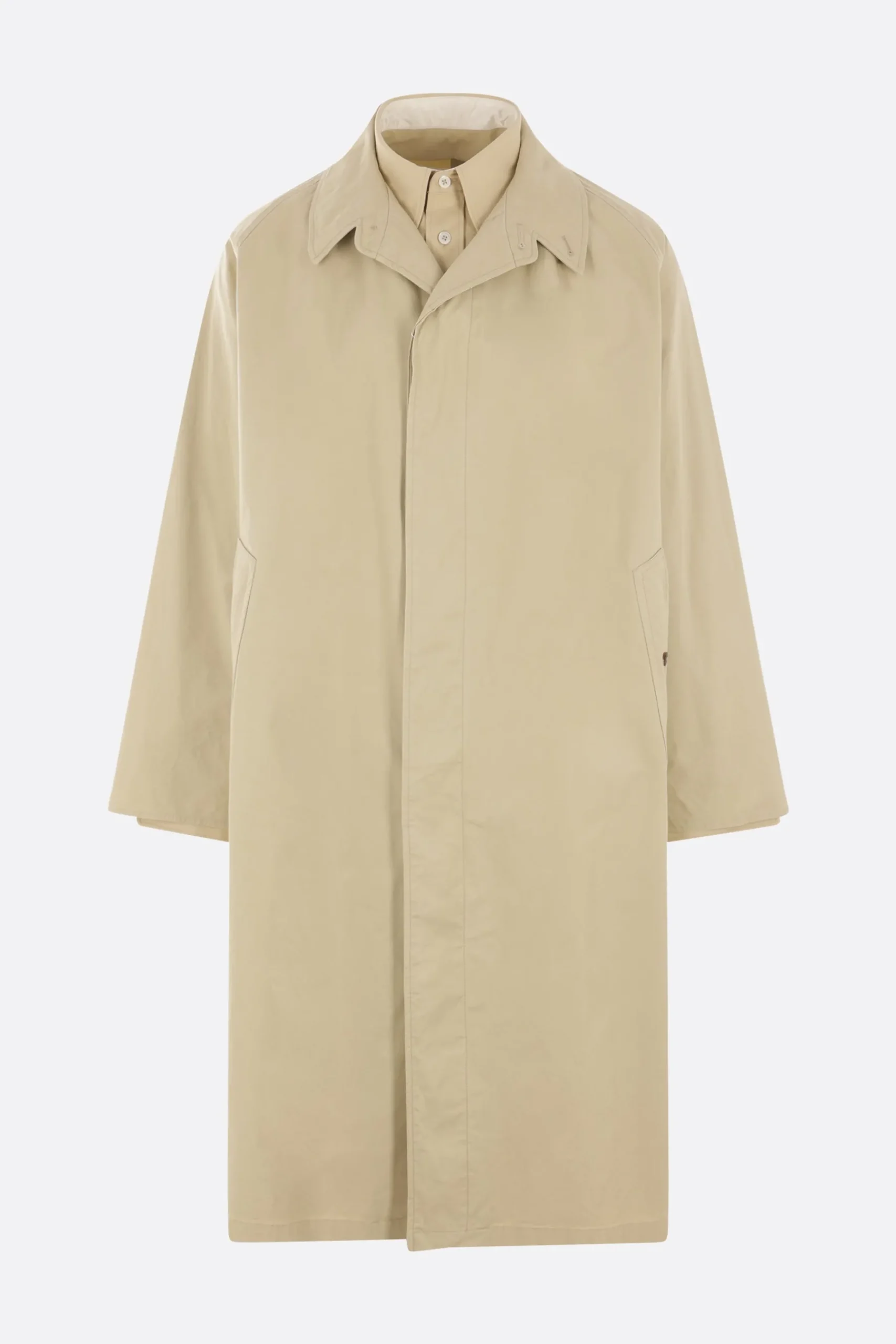 Women MAISON MARGIELA gabardine trench coat with shirt-style insert