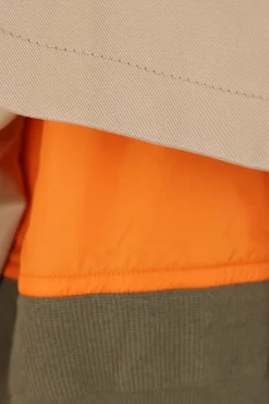 Women SACAI gabardine trench coat with nylon vest