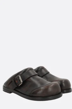 Women ACNE STUDIOS glossy leather mules with buckle-detail