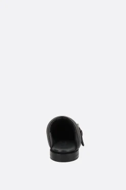 Women ACNE STUDIOS glossy leather mules with buckle-detail