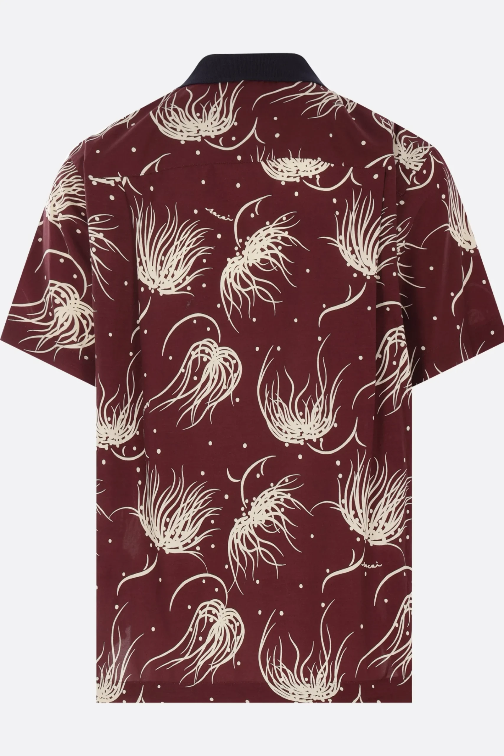 SACAI graphic print cotton blend polo shirt