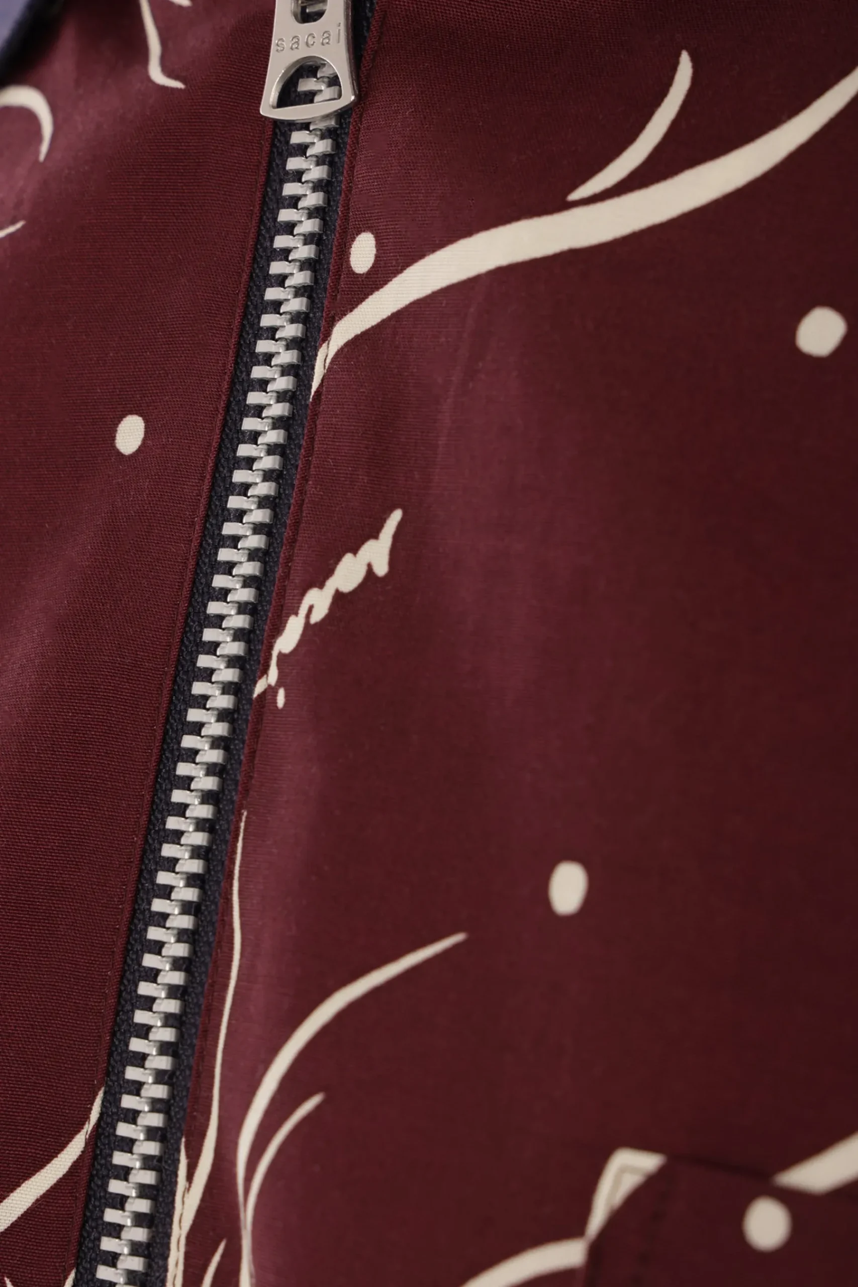 SACAI graphic print cotton blend polo shirt