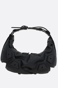 Women INNERRAUM Half Moon small shoulder bag in faux leather and rubber