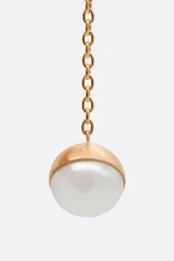 Women SHIHARA Half Pearl Chain 45° single earring