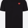 Women COMME DES GARÇONS PLAY Heart logo patch cotton t-shirt