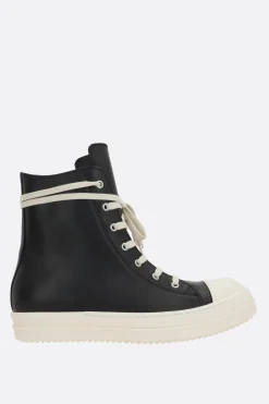 RICK OWENS high-top sneakers in smooth leather
