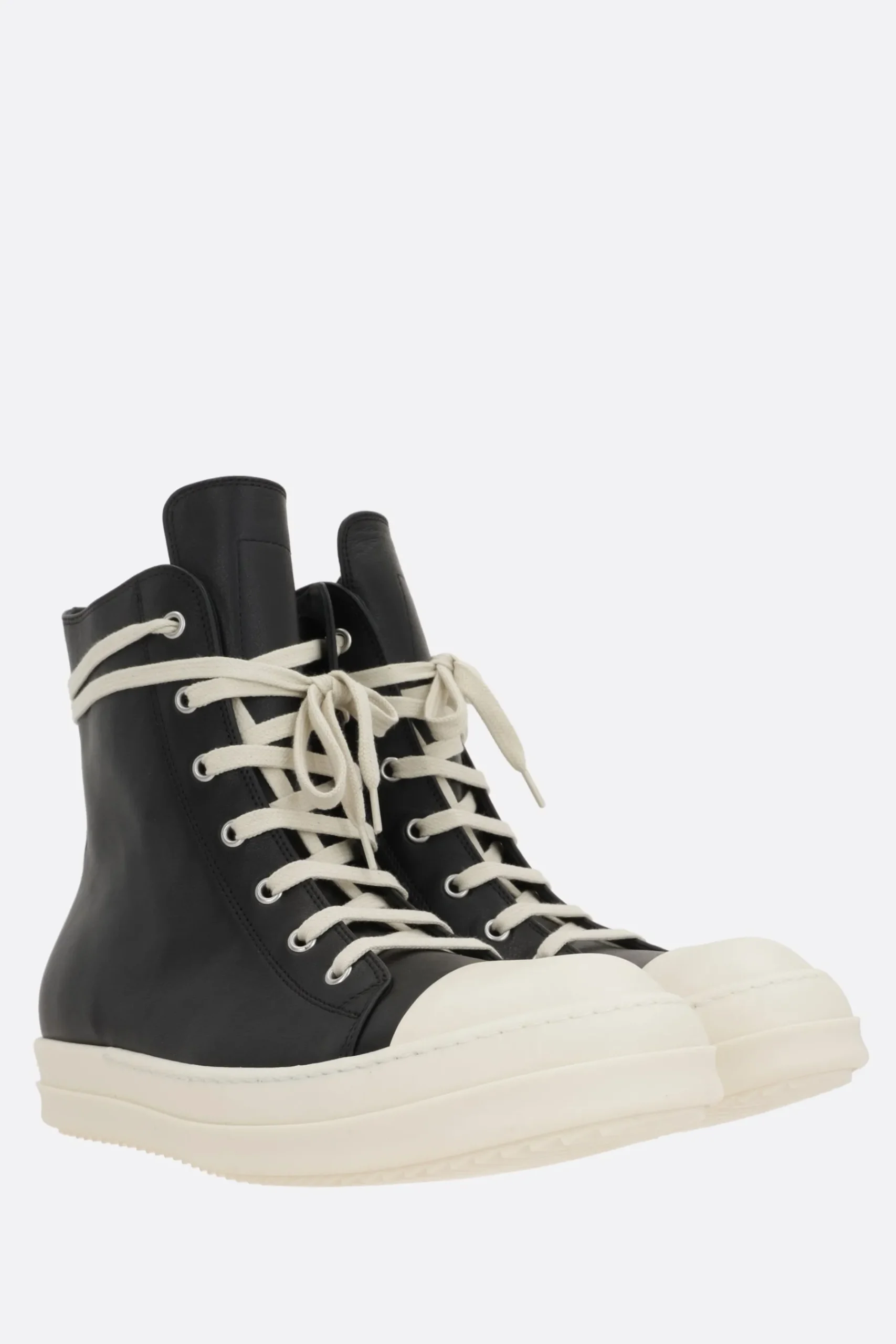 RICK OWENS high-top sneakers in smooth leather
