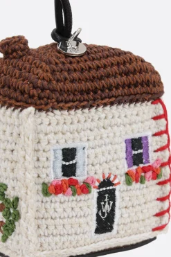 Women JW ANDERSON House bag charm in crochet