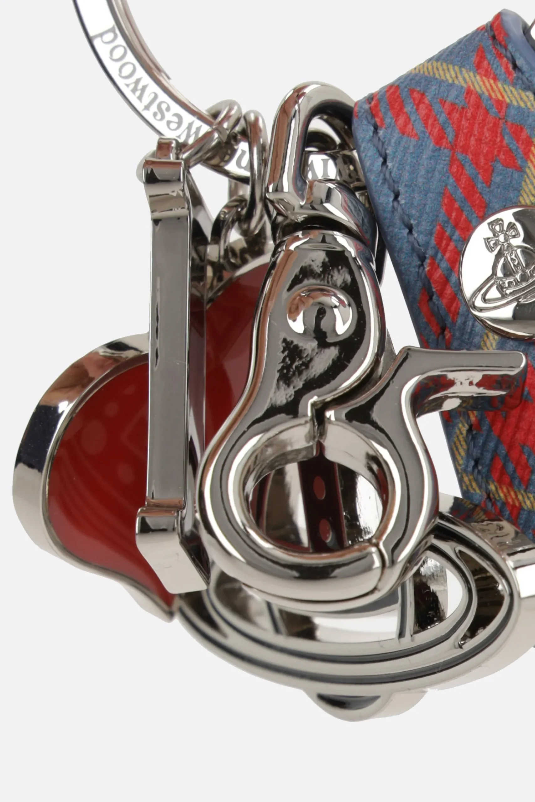Women VIVIENNE WESTWOOD I Love Orb keychain in saffiano faux leather