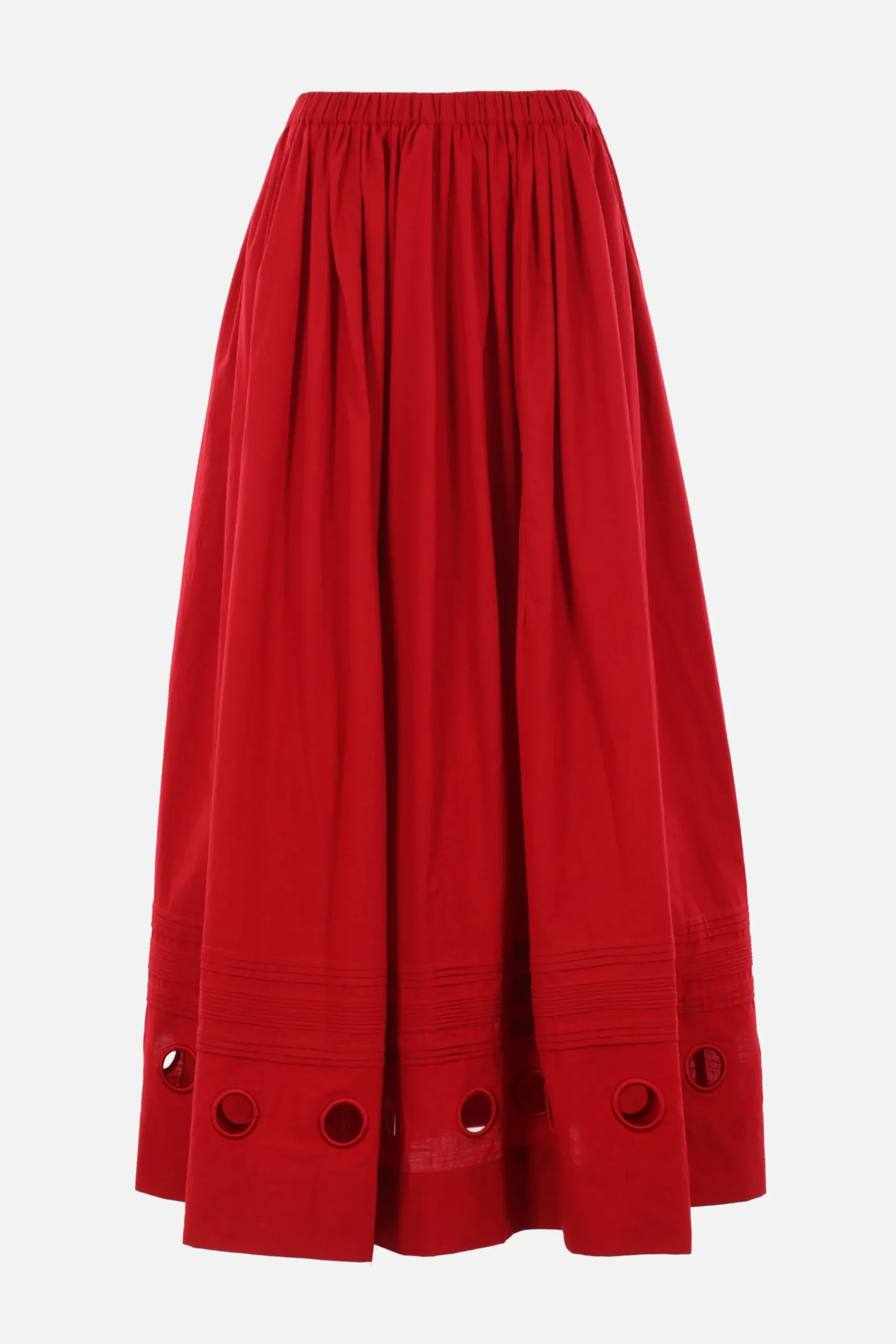 Women MARIA CALDERARA Irregular Holes long skirt in poplin