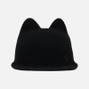 Women MAISON MICHEL Jamie cap in wool felt with cat ears