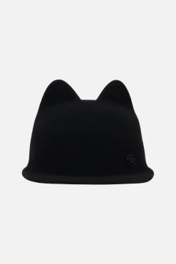 Women MAISON MICHEL Jamie cap in wool felt with cat ears