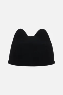 Women MAISON MICHEL Jamie cap in wool felt with cat ears