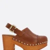 Women CHLOÉ Jeannette platform clogs in shiny leather