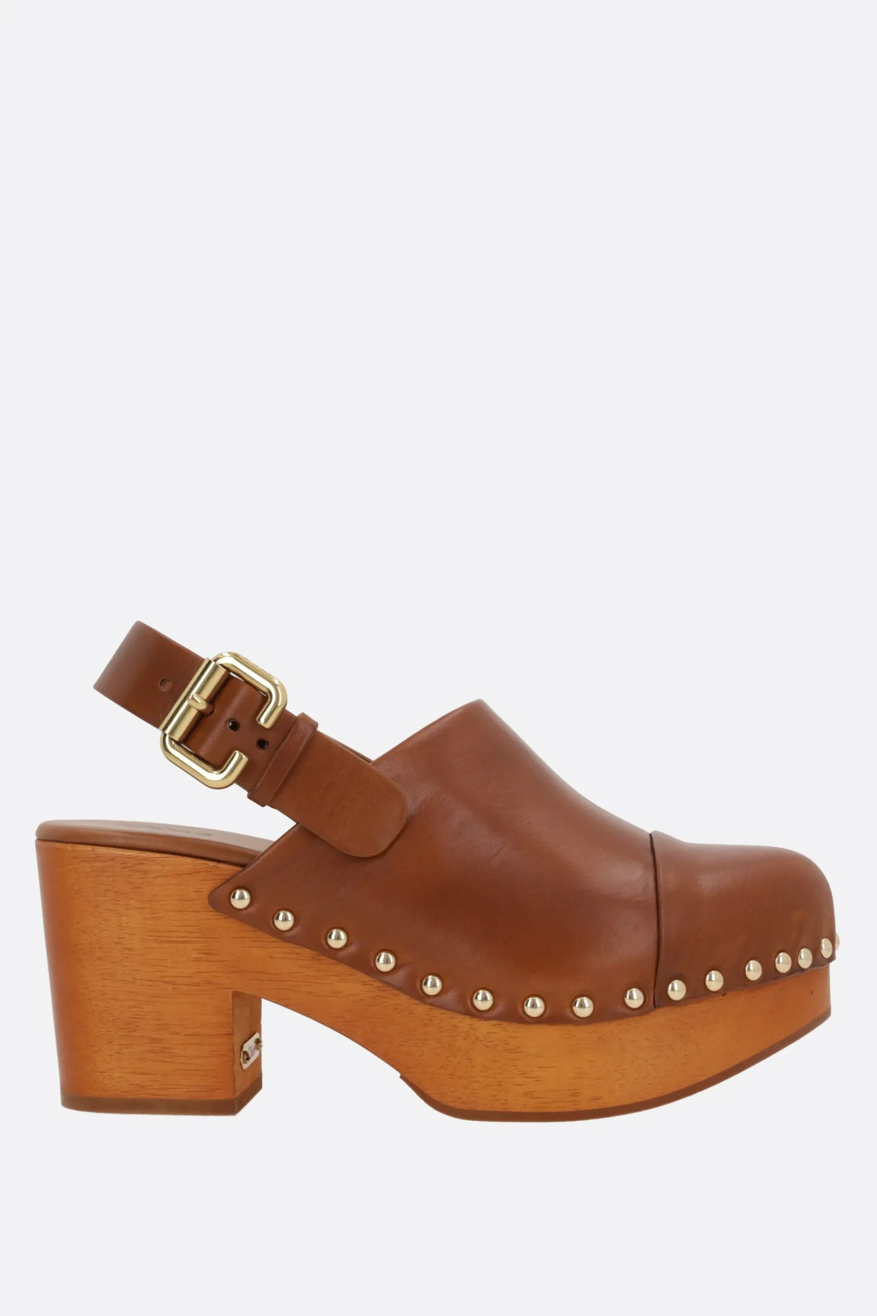 Women CHLOÉ Jeannette platform clogs in shiny leather