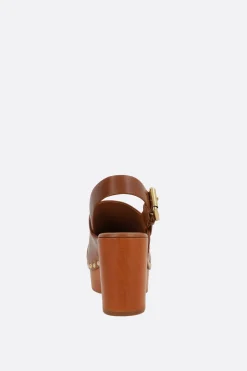 Women CHLOÉ Jeannette platform clogs in shiny leather