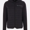 MONCLER GRENOBLE jersey and nylon padded hoodie