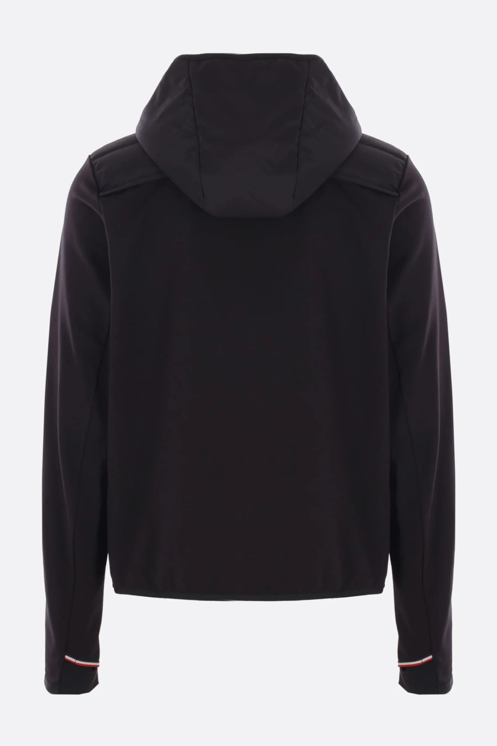 MONCLER GRENOBLE jersey and nylon padded hoodie