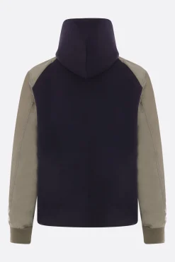 SACAI jersey and twill full-zip hoodie