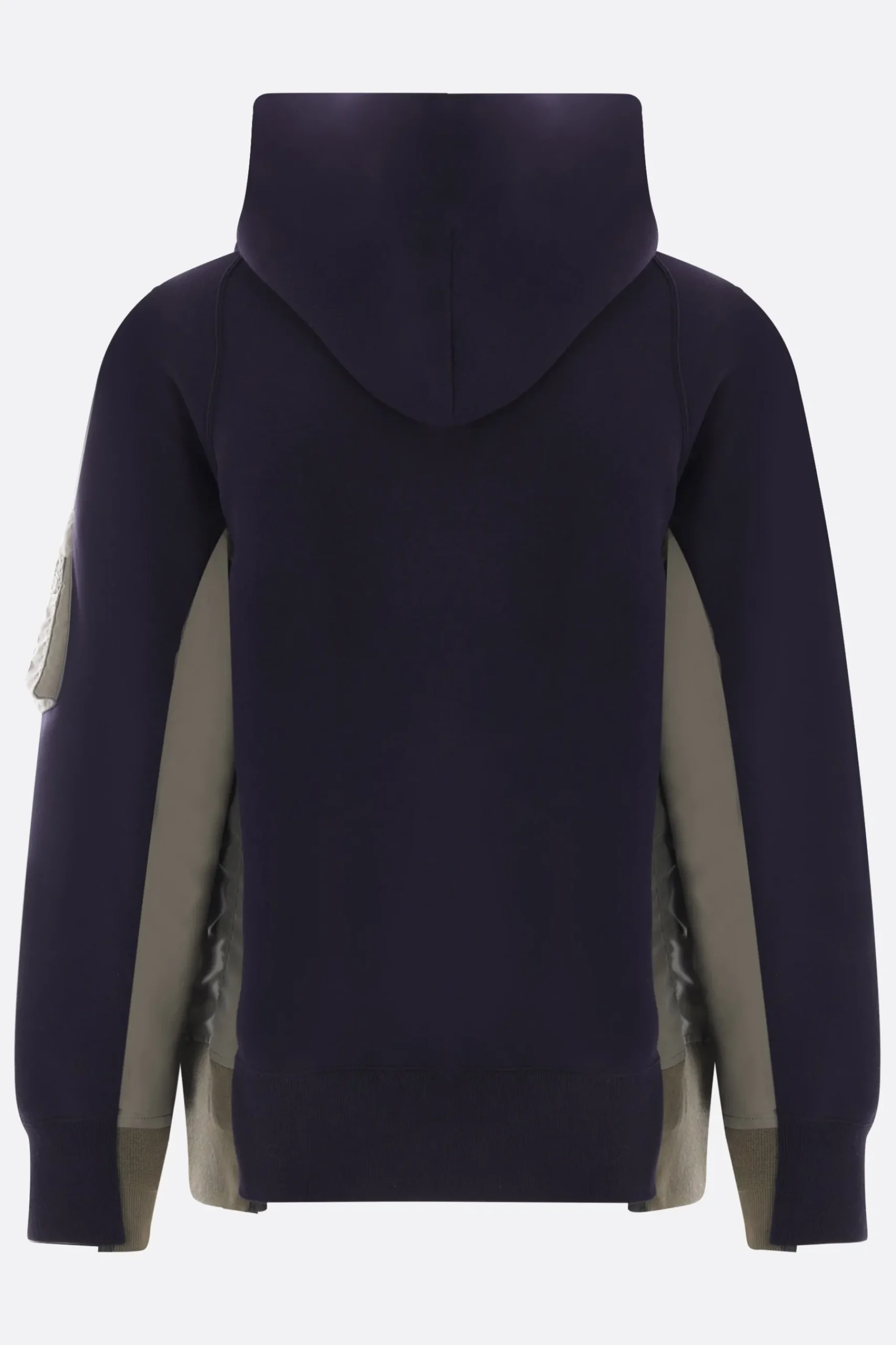 SACAI jersey and twill full-zip hoodie