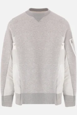 SACAI jersey and twill sweatshirt